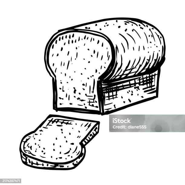 Bread Line Vector Homemade Bread Line Art On A Transparent Background Stock Illustration ...