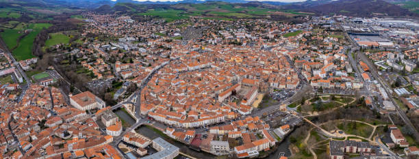 istock Aerial view around the city Issoire 2174207837