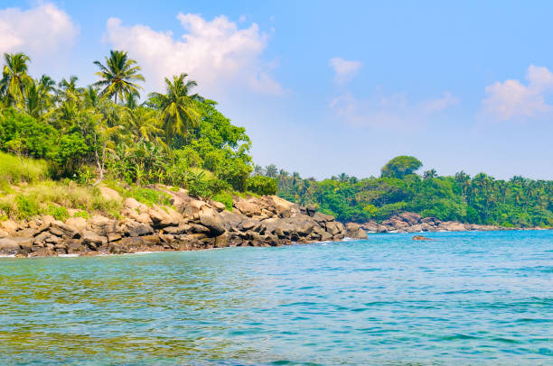 istock tropical beach and sky with beautiful clouds. 2174216490