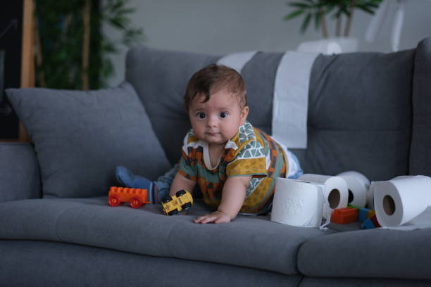 istock Toddler boy playing in room 2174227318