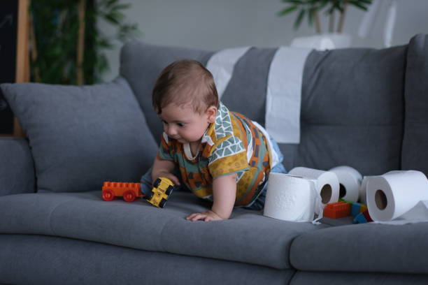 istock Toddler boy playing in room 2174227333