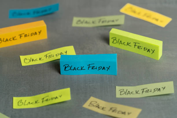 istock Black Friday sale written on colorful sticky notes 2174238976