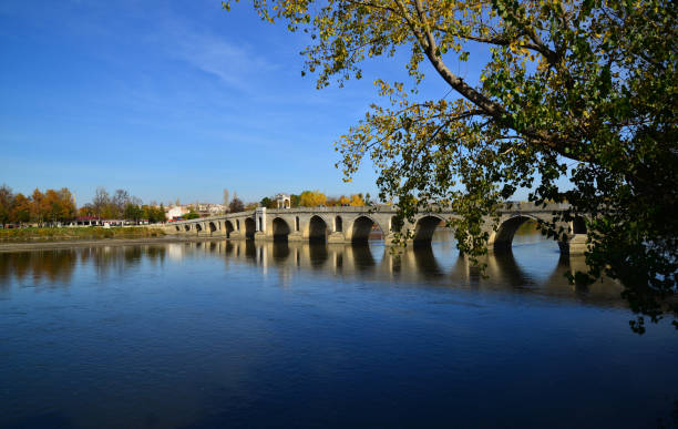 istock Meric Bridge, located in Edirne, Turkey, was built in 1847. 2174243932