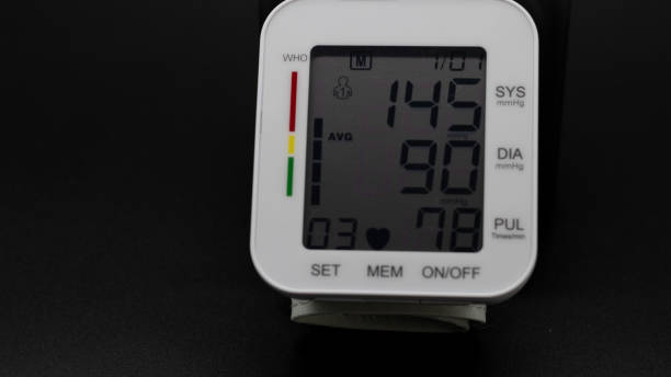istock Blood pressure meter on a black background. 2174253663