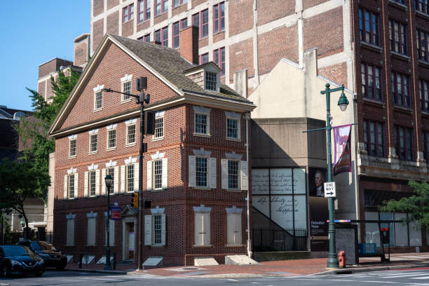 Philadelphia, USA - July 28, 2024. Historic building of Declaration House in Independence National Historic Park, Philadelphia, Pennsylvania, USA