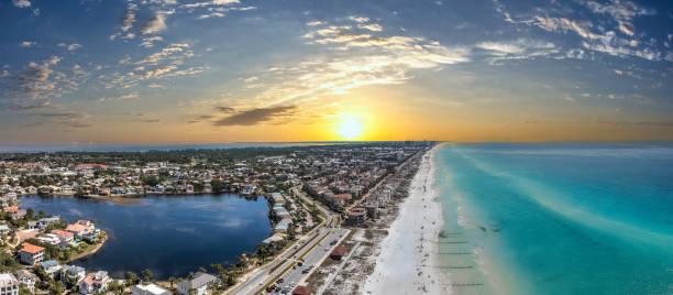 Destin Florinda beach Sunset panorama