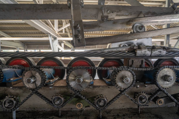 istock Gears and wheels in industrial factory 2174256504
