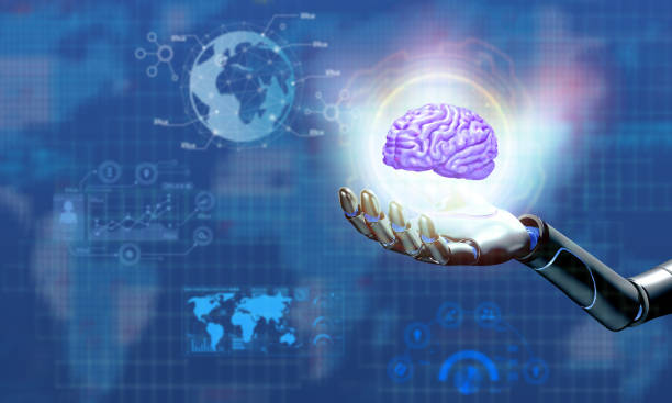 istock Ai artificial intelligence robot hand body part human person holding brain data analysis system idea information factory futurist innovation idea copy space machine industry network education learningAi artificial intelligence robot hand body part human p 2174280975