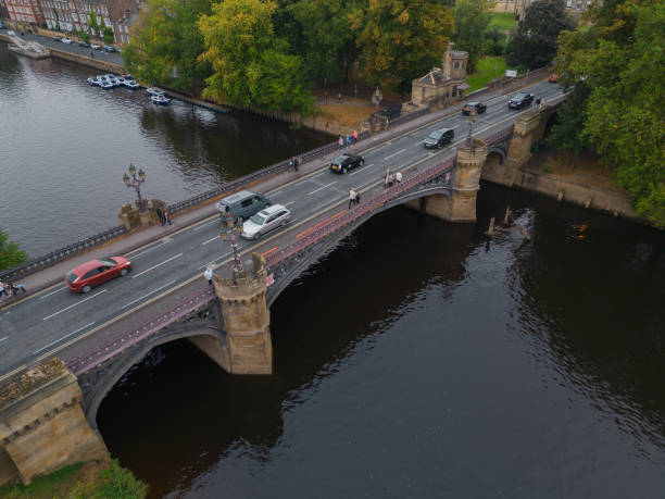 istock York Skeldergate Bridge with traffic over River Ouse aerial 2174285751
