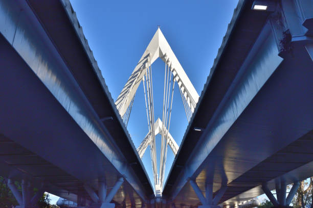 Guadalajara, Mexico - February 17 2024: View under the Matute Remus bridge in Guadalajara