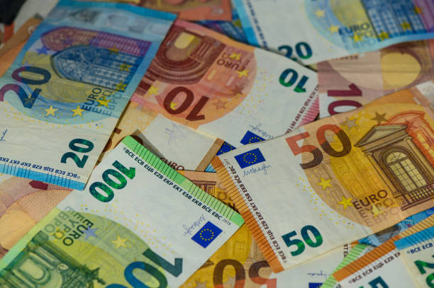 istock Set of different euro banknotes, background 1 2174290266