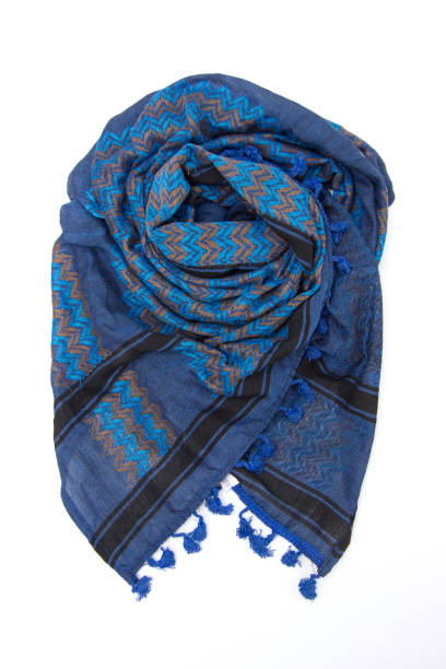 istock Blue arabic scarf isolated on white background 2174295692