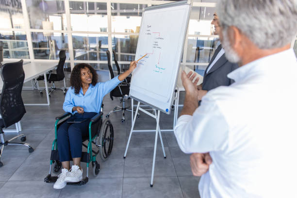 istock Professional woman with disabilities injury working in corporate setting 2174298461