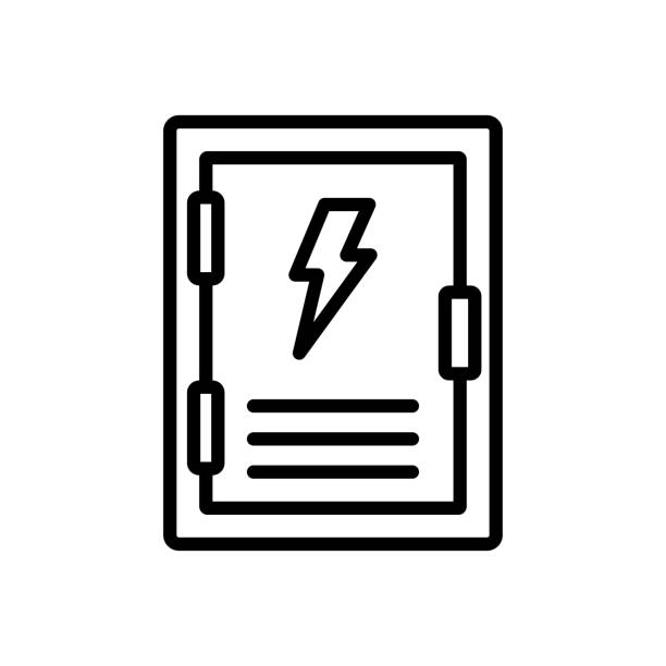 elektrický panel ikona vektorový design šablona jednoduché a čisté - ovládací panel informační zařízení stock ilustrace