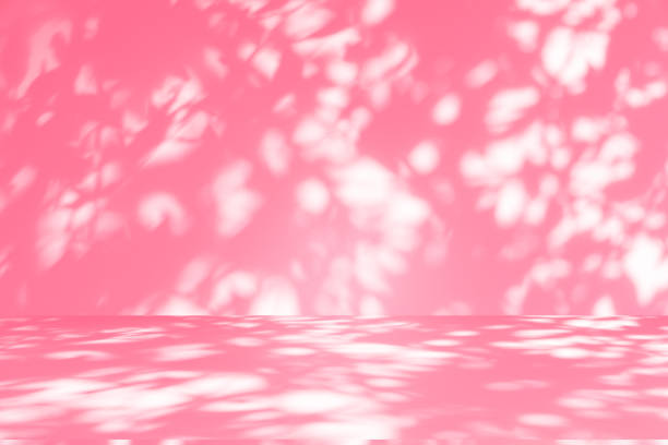 istock Wall interior background, studio, and backdrops show products. with shadow from window color white and pink light. background for text insertion and presentation of product 2174317393