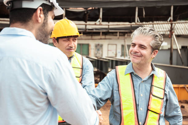istock Team of engineers are working together at construction. 2174325010