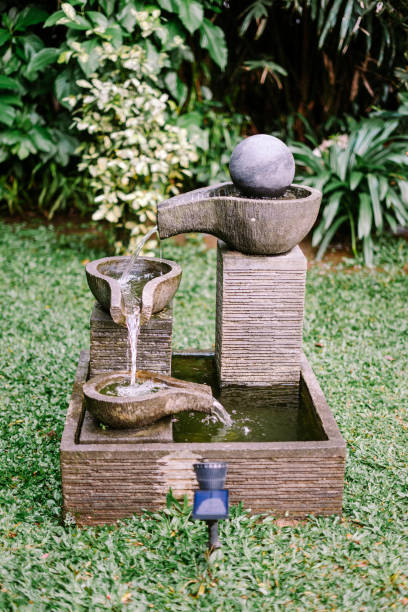 istock A decorative fountain gracefully streams water, adding an elegant 2174329777