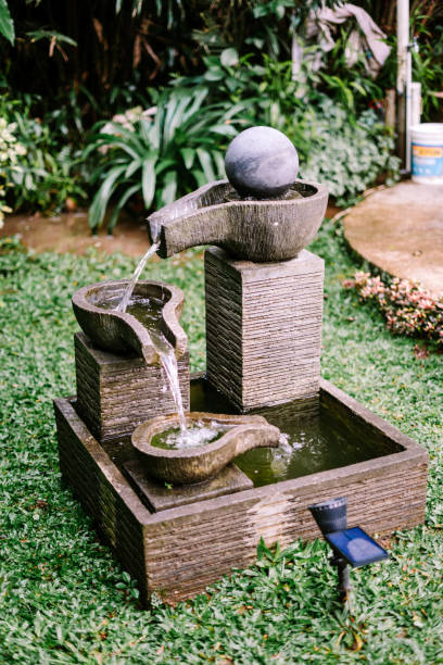 istock A decorative fountain gracefully streams water, adding an elegant 2174329782