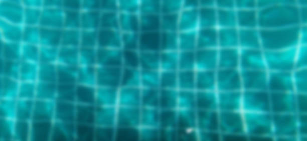 Blurred image of water and tiles in pool.