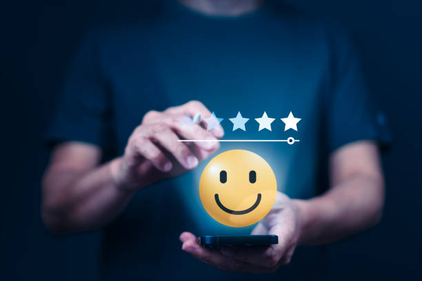 istock Happy Customer with Excellent Rating 2174335482