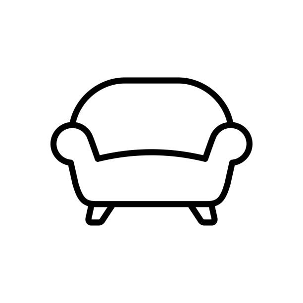 stockillustraties, clipart, cartoons en iconen met sofa icon vector design template in white background - sofa