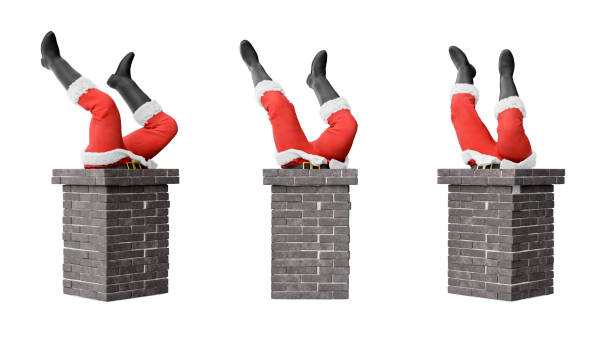 Santa claus stuck in chimney