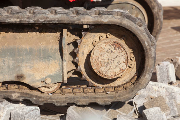 istock Bulldozer of an excavator on a construction site, Germany 2174356798