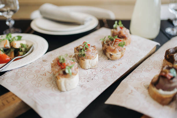 istock Sandwiches with ham, vegetables and shrimp. 2174362654