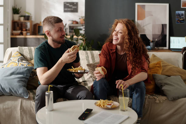 istock Discussing movie while eating hamburgers 2174363903