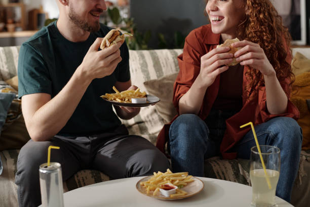 istock Dates eating fast food and chatting 2174363904