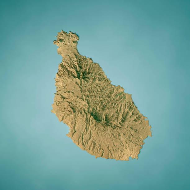 istock Santiago Island Cape Verde Satellite Topographic Map 3D Render True Color 2174365857