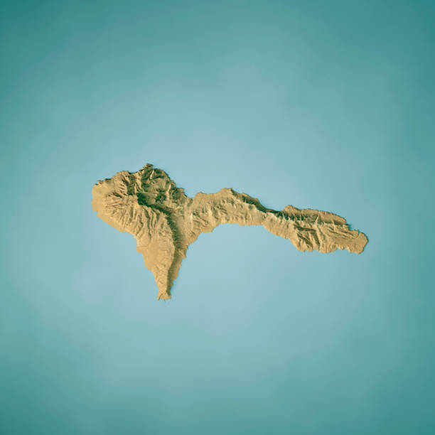 istock Sao Nicolau Cape Verde Satellite Topographic Map 3D Render True Color 2174365999