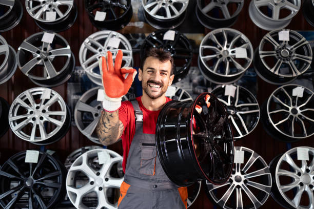 istock Aluminium car rims for sale. 2174366299
