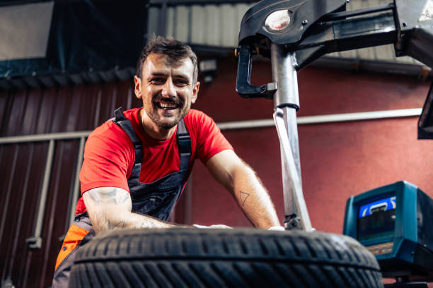 istock Changing tires for winter season. 2174366332