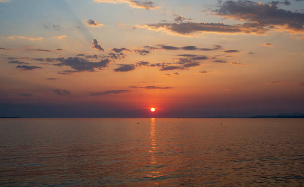 istock Spectacular sunset on the sea. Greece, Neos Marmaras. 2174370165