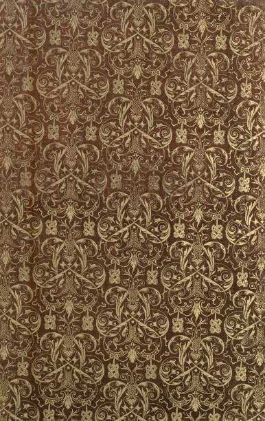 istock Faded and scuff luxury gold swirl Filigree pattern background, Vintage illustration 2174370445