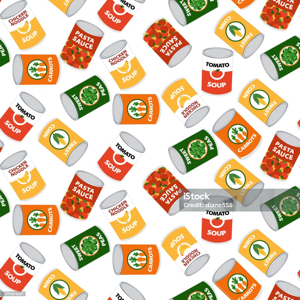Background Css Food Repeat Canned Foods Seamless Pattern Stock Illustration - Download Image Now ...