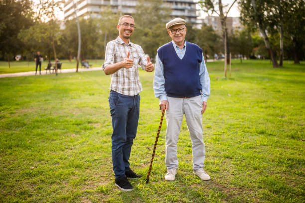 istock Grandfather and grandson 2174376559