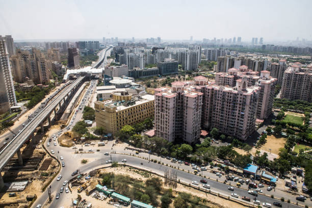Aerial View of Gurugram's Rapid Metro