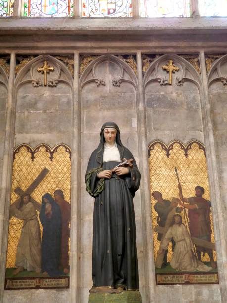 istock Statues and sculptures in a church 2174392834