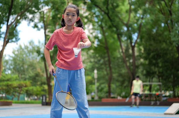 istock Little girl play badminton 2174401297