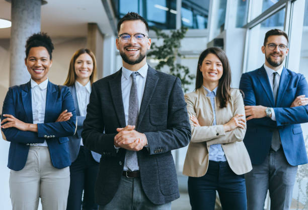 istock Professional business team with focus on man 2174402372