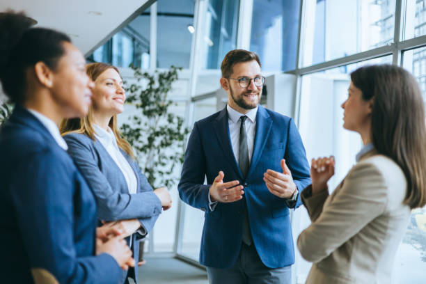 istock Colleagues in joyful meeting discussion 2174402390