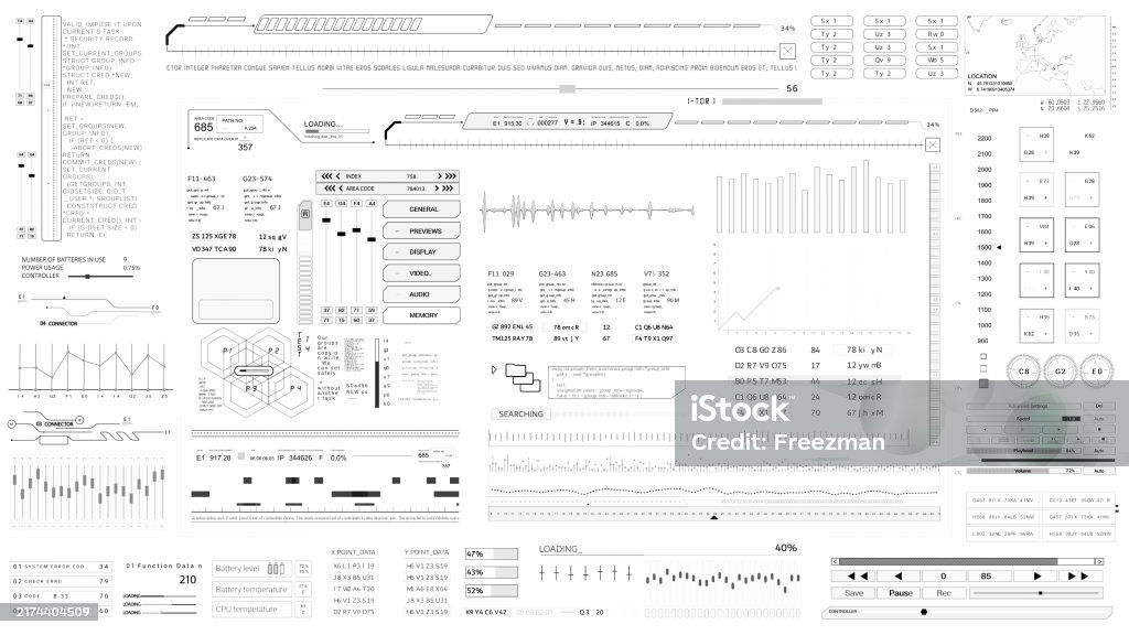 White Background Hud Technological Infographic Elements Texturehud 2gfx ...