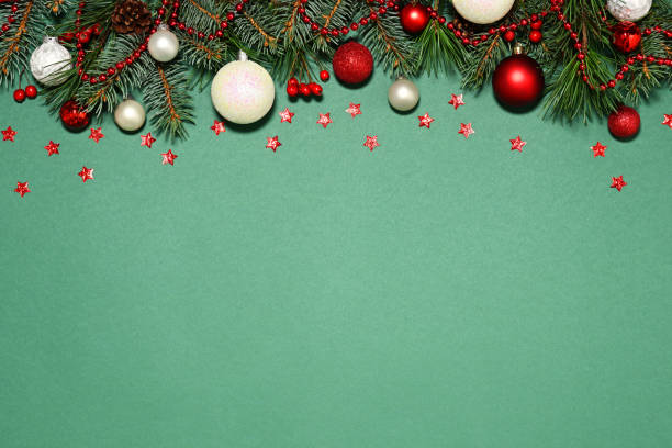 istock Christmas frame with red and white decoration 2174404912