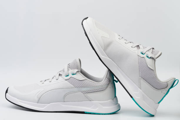 istock Pair of white sneaker shoes 2174407680