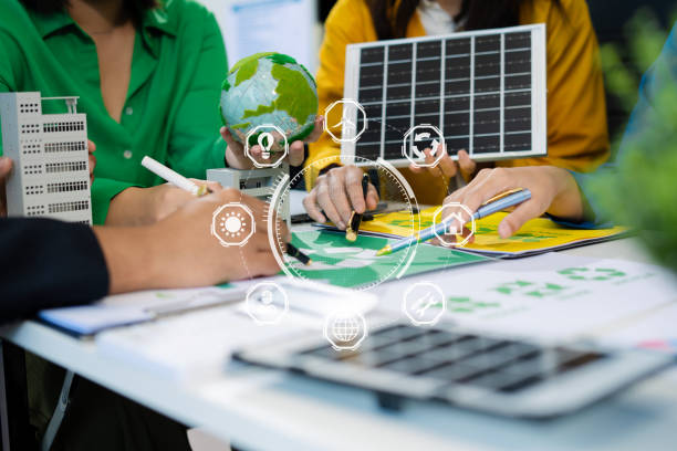 istock Engineer Teamwork Meeting, with partner on model building at company office working technology, Renewable energy-based green businesses and global warming. 2174408087
