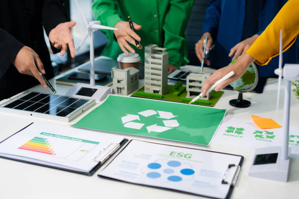 istock Engineer Teamwork Meeting, with partner on model building at company office working technology, Renewable energy-based green businesses and global warming. 2174408113