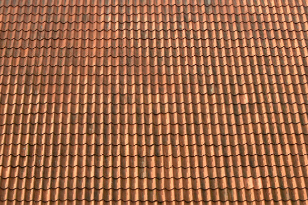 seamless image of red roof tiles arranged neatly