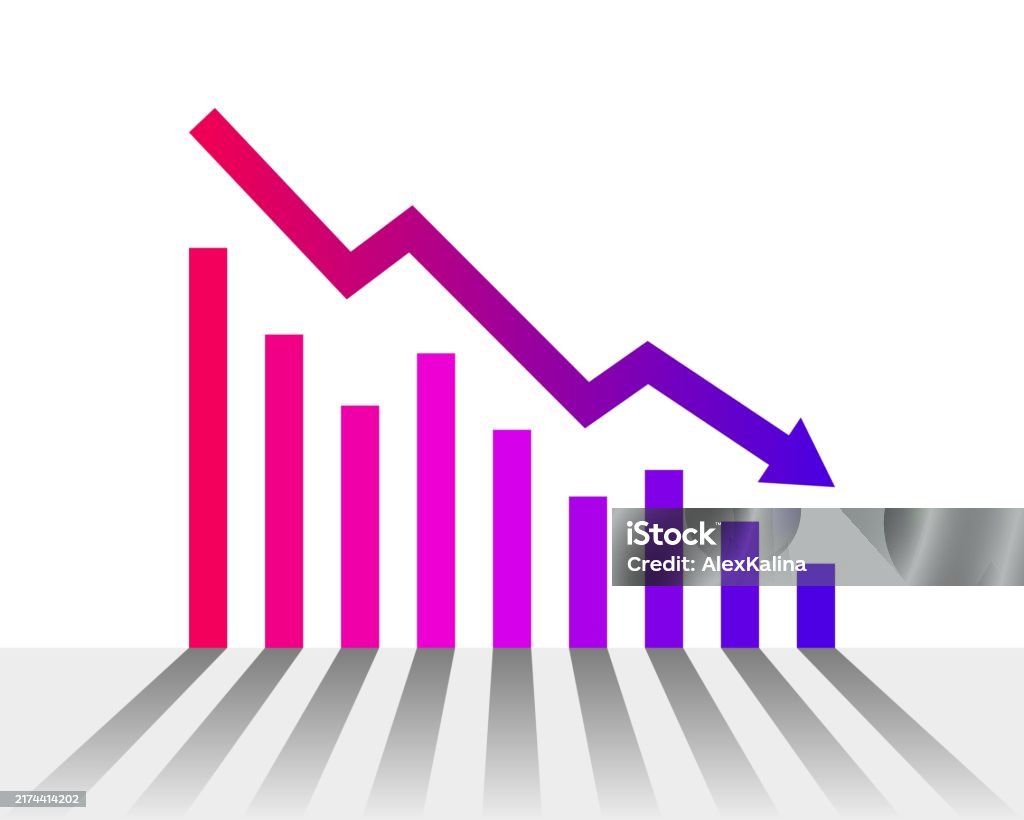 Graph And Decrease Report Business And Finance Vector Illustrations ...